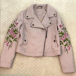 dusty rose leather jacket